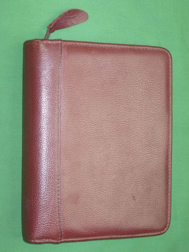 COMPACT ~1&#034;~ RED TOP-GRAIN LEATHER Franklin Covey Planner ORGANIZER Binder 3534