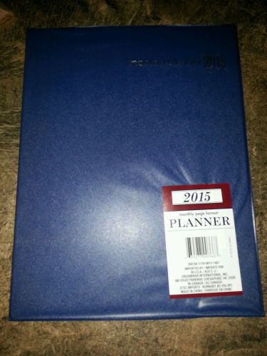 2015 DELUXE BLUE MONTHLY PLANNER ~Calendar~Organizer~Appointment Book~LARGE