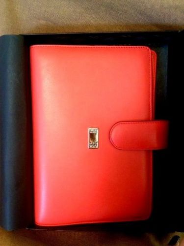 Piquardo 3.6.5 Red Italian Leather Personal Organizer w/ Bonus Filofax Inserts