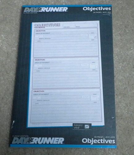 Dayrunner Objectives Classic Edition #011-205  (3) ring binder 30 pages View