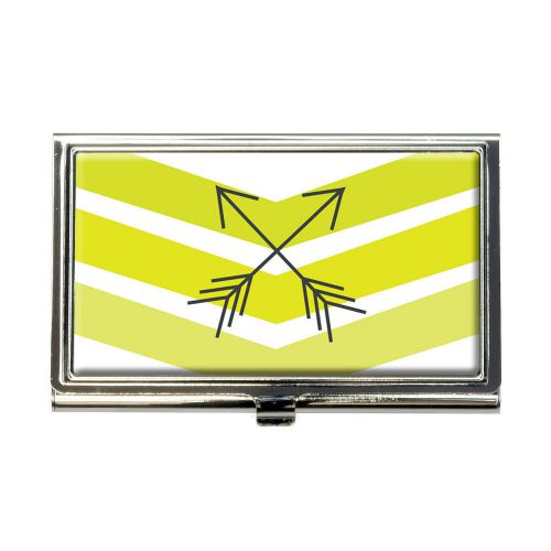 Yellow chevrons &amp; arrows business credit card holder case for sale