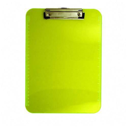 Saunders Plastic Clipboard Letter Holds 1/2&#034; of Paper Neon Yellow. Sold as Each