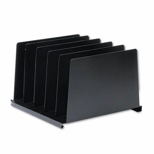 SteelMaster Angled Vertical Organizer, Five Sections, Steel, Black (MMF2645VABK)