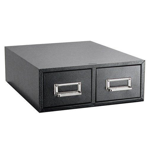 Buddy Products 2 Drawer Card File  Steel  4 x 6 Inches  Black (1646-4)