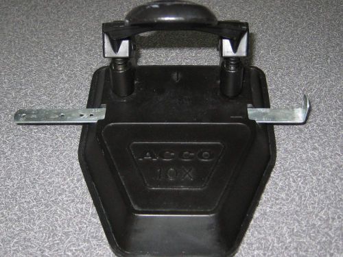 Black acco 10x 2-hole paper punch w/ 5.5&#034; to 14&#034; adjustable placement slide for sale