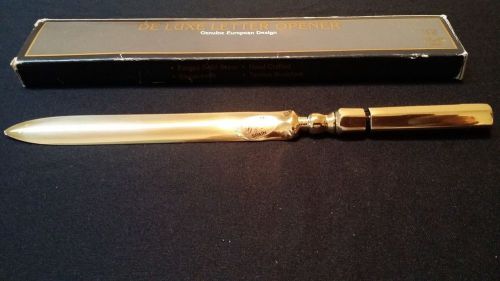 Deluxe Solid Brass Letter Opener European Design Engraved Letitia on Blade New