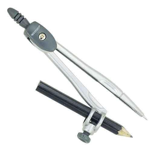 Acme Silver Metal Compass with Wooden Pencil