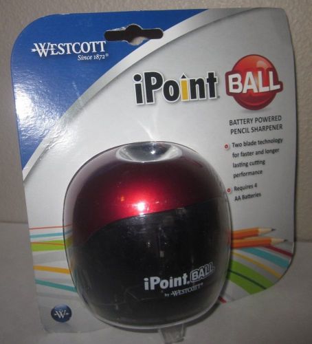 Westcott iPoint Ball Battey Powered Pencil Sharpener Requires 4 AA Batteries NEW