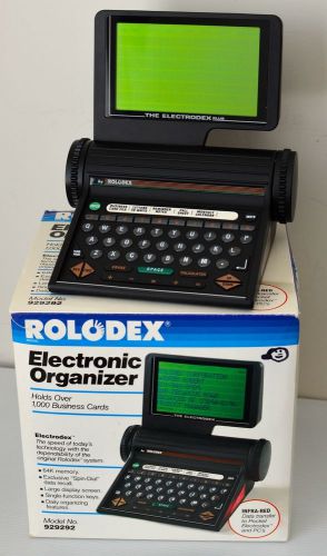 VINTAGE ROLODEX THE ELECTRODEX PLUS ELECTRONIC FILE ORGANIZER in Box NOT WORKING