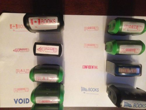 LOT OF 8 SELF INKING STAMPS - GREAT FOR STARTING AN OFFICE - GENTLY USED