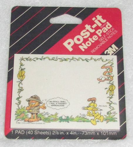 NEW! HTF 1990 3M GARFIELD JIM DAVIS POST-IT NOTES I FEEL A THOUGHT APPROACHING