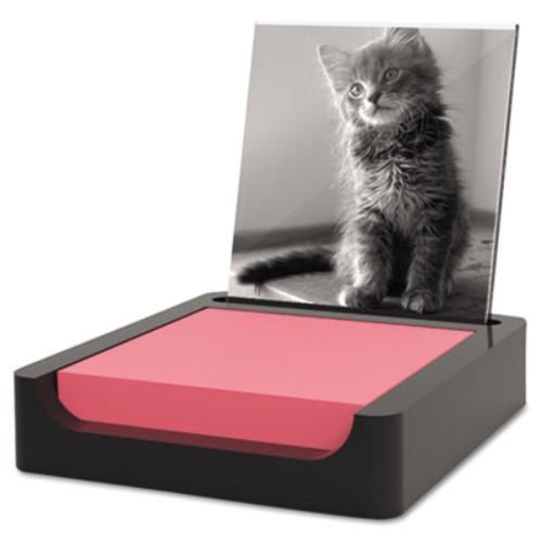 Post-it note holder with photo frame for 3 in x 3 in notes, black - 3&#034; (ph654bk) for sale