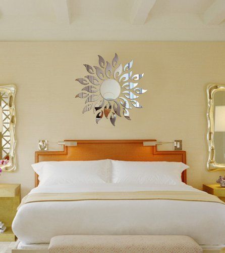 Wall Decal Decorative Art 3D Sticker Mirror Sun Sunbursh Sunshine Living Room