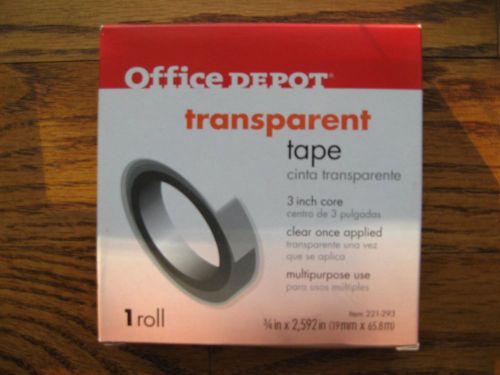2 Rolls of Office Depot Transparent Multipurpose Tape 3&#034; Core