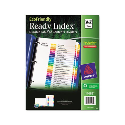Ecofriendly Ready Index Table of Contents Divider, A-Z Tabs