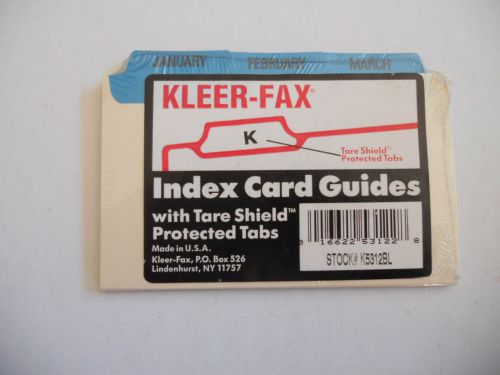 KleerFax Index Card Guides Monthly 1/3 cut 3 x 5