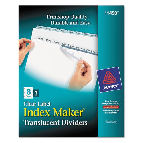 Index Maker Clear Label Punched Dividers, Clear 8-Tab, Letter