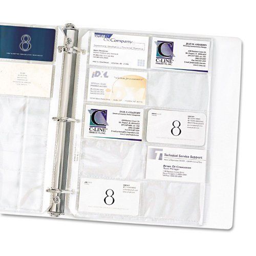 C-line business card holder pages poly without tabs 20 cards page ee491212 brand for sale