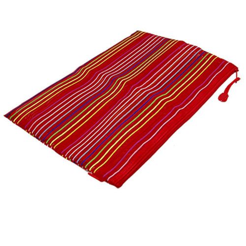 New mesh a4 paper file multicolor stripes pattern red bag for sale