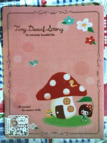 cute pink mushroom 6-pocket A4 file folder