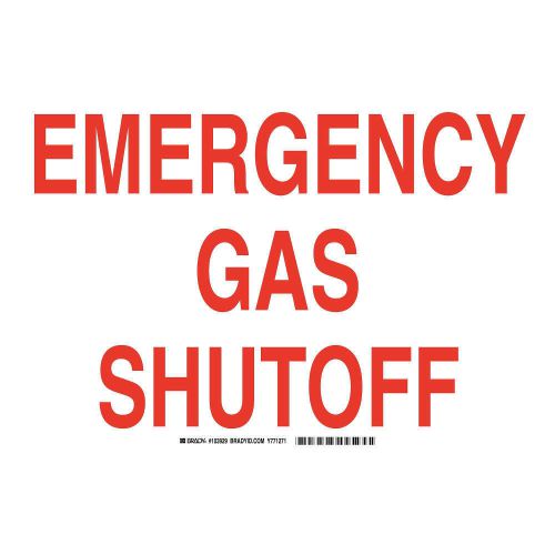 Emergency Sign, Gas Shutoff, 10x14 103929