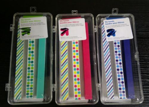 3 Packs of 3 Assorted File Bands, For Securing Binders and Notebooks [FS/N]