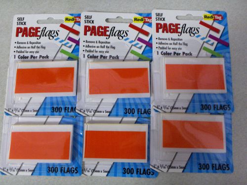 1800 Orange, Redi-Tag Solid Page Flags (6 Packs of 300)