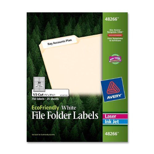 Avery ecofriendly multipurpose file folder label - 0.67&#034; width x (ave48266) for sale