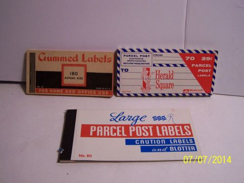 Vintage 3 packs of Parcel Labels