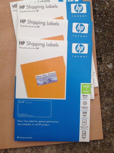 A Lot Of 4 HP Shipping Labels ,Each Pack 250 Labels/Pk , 2&#034; X 4&#034; Labels