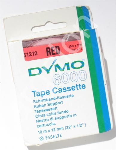 Dymo 6000 Tape Cassette 1/2&#034; Red 61212 NEW