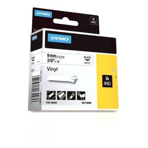 Dymo rhino rhinopro label industrial label tape 18443 vinyl 3/8 in. x 18 ft. for sale