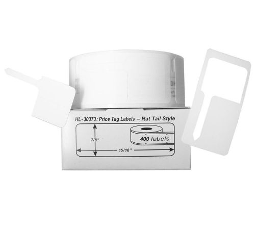 4 rolls of 400 pricetag labels (rat tail style) for dymo® labelwriter® 30373 for sale