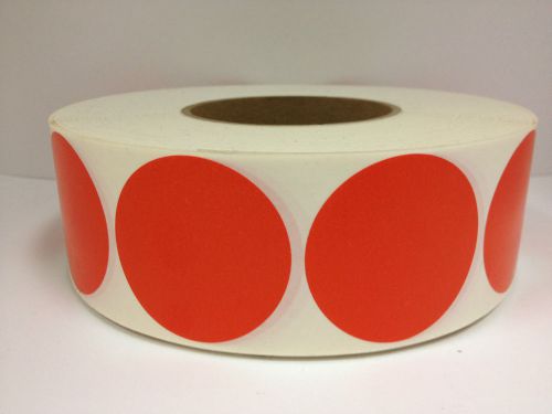 1 roll 1000 3&#034; round red thermal transfer zebra datmax sato printer label for sale