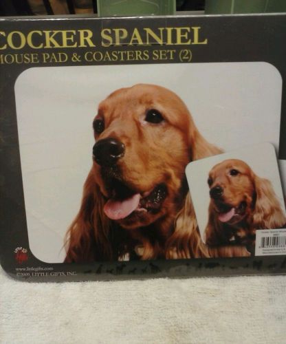 New Cocker Spaniel Computer Mouse Pad and  2 Piece Coaster Set.