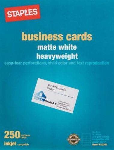 250 Blank Matte White Heavyweight Buisness Cards
