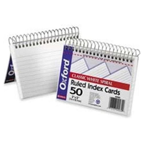 Oxford Spiral-bound 3&#034; X 5&#034; Index Cards - 3&#034; X 5&#034; - Recycled - 1 Each (ess40285)