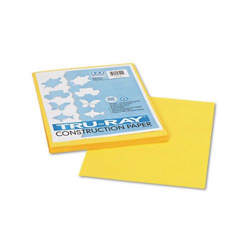 Tru-Ray Construction Paper, Sulphite, 9 x 12, Yellow, 50 Sheets Set of 3