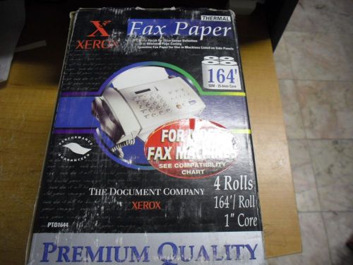 4 PK New !  Genuine  Xerox Thermal Fax Paper  164&#039;/roll   1&#034; Core  PT01644