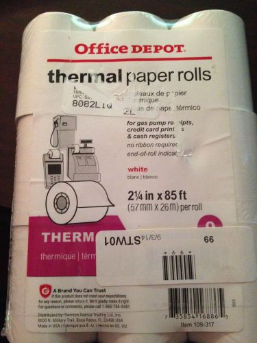 Office Depot Brand Thermal Paper Rolls 2 1 4IN. X 85FT. White Pack-9 Rolls