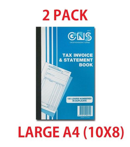 2 X100 PAGES  INVOICE AND STATEMENT  BOOK A4 GNS 572 DUPLICATE 10X8  (00570)