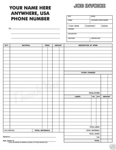 100 Construction Job Invoice Forms - Contractor