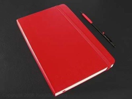 Moleskine large red plain notebook journal blank diary hard cover 5&#034; x 8&#034; for sale