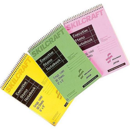 National Industries Rainbow Colored Steno Notebook, 6&#034; x 9&#034;, 60 Pages, 3/Pk