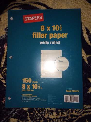 8x10.5 inch filler paper wide ruled 150 sheets