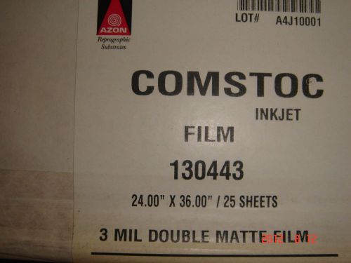 130443 Comstoc 3 mil Double Matte Ink jet film 24&#034; x 36&#034;- 25 sheets pk