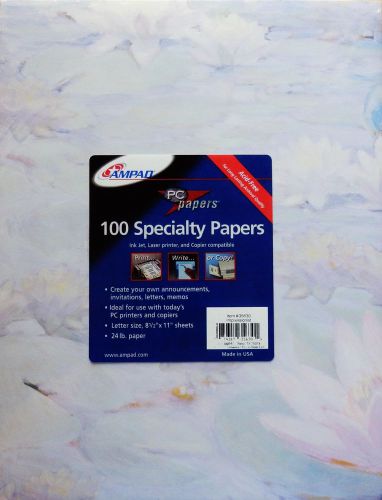 Marbelized Floral Specialty Paper - 100 Sheets 8 1/2&#034; x 11&#034; - 24 lb Paper - NEW