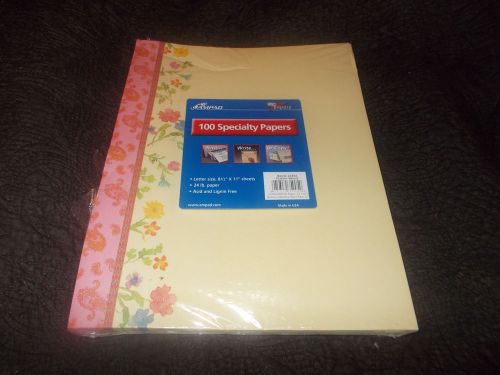 Pink paisley and floral border computer stationary, 100  sheets by ampad nip for sale