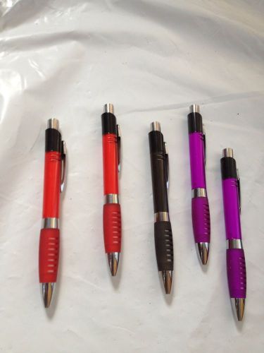 5 Pens: 2 Fuschia 2 Red 1 Black