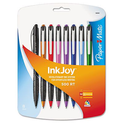 InkJoy 500 RT Ballpoint Retractable Pen, 1.0 mm, Assorted, 8/Pk